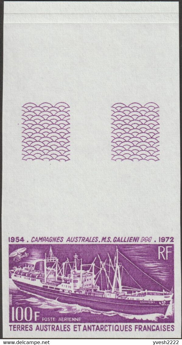 TAAF 1973 Y&T PA 29. Essai De Couleurs, Mauve. Bateau Gallieni - Imperforates, Proofs & Errors