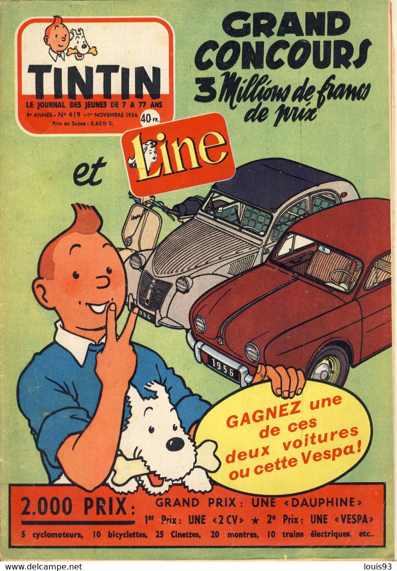 Le Journal De TINTIN N° 419 Du 1er Novembre 1956 - Tintin