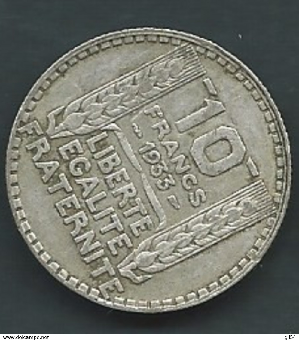 Piece France 10 Francs Turin 1933 Argent  - Pic 6002 - 10 Francs