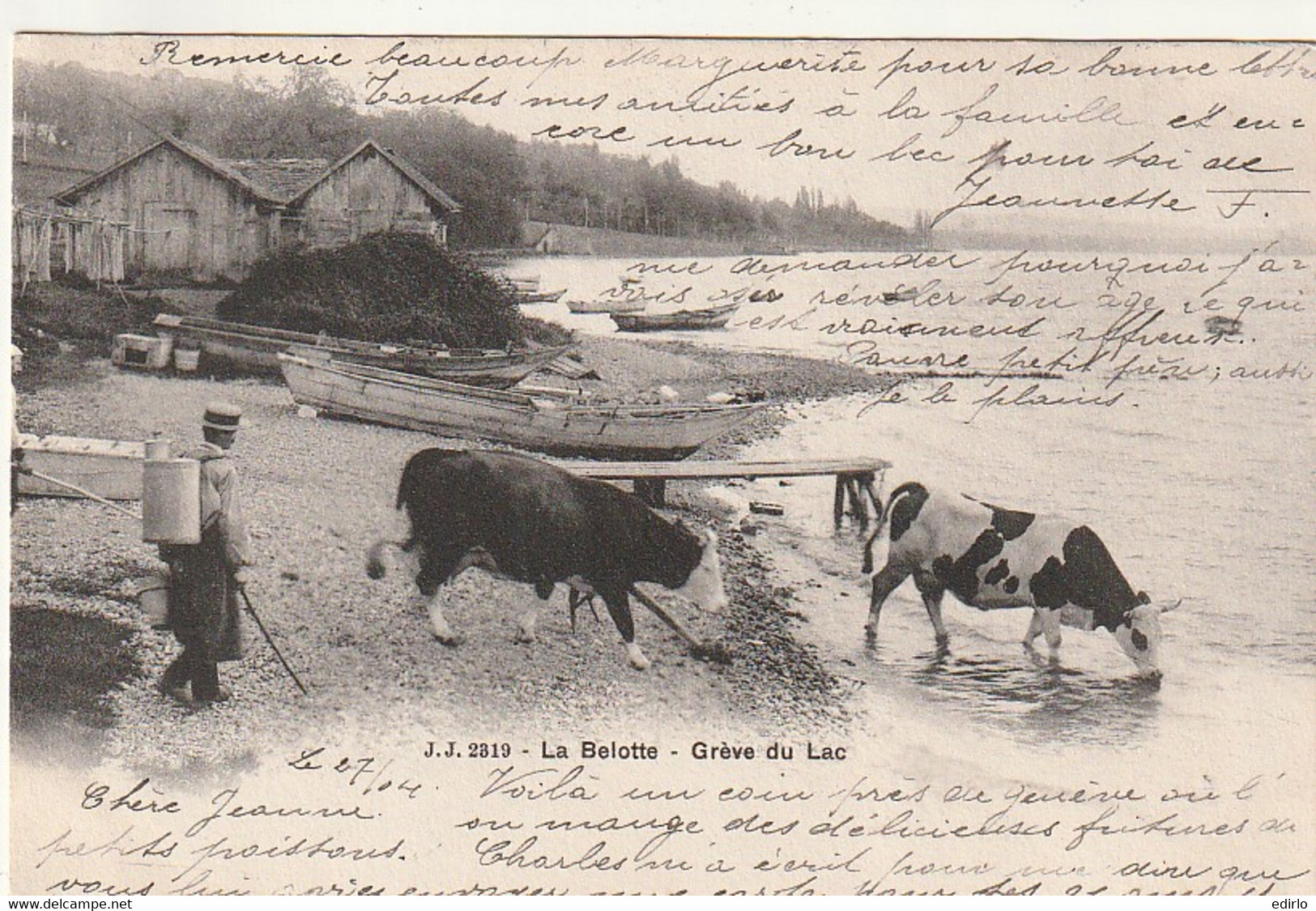 *** Suisse Environs De Genève - LA BELOTTE  Greve Du Lac à L'abreuvoir - Timbrée Excellent état - Breeding