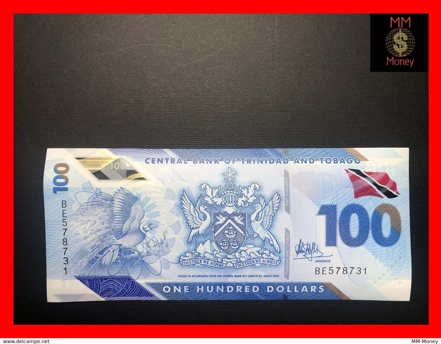 TRINIDAD & TOBAGO  100 $  2019  P.  65 (new)  Polymer  UNC - Trinité & Tobago