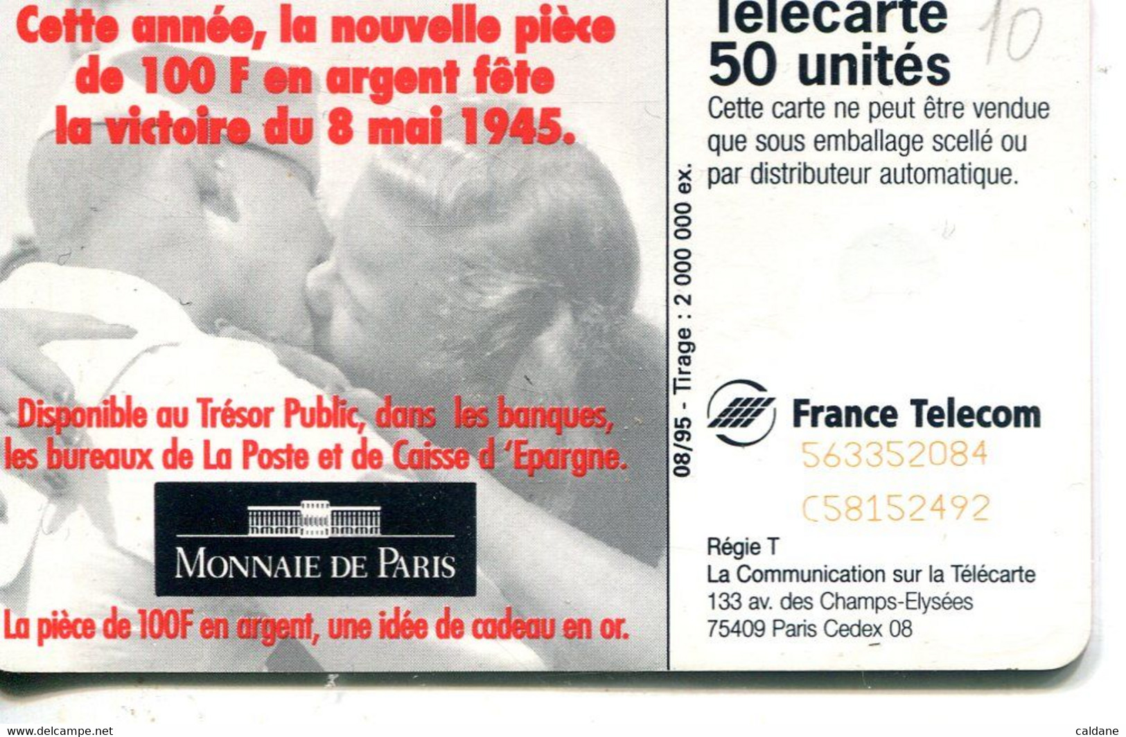 TELECARTE  France Telecom  50  UNITES.      2.000.000.  EX. - Operadores De Telecom