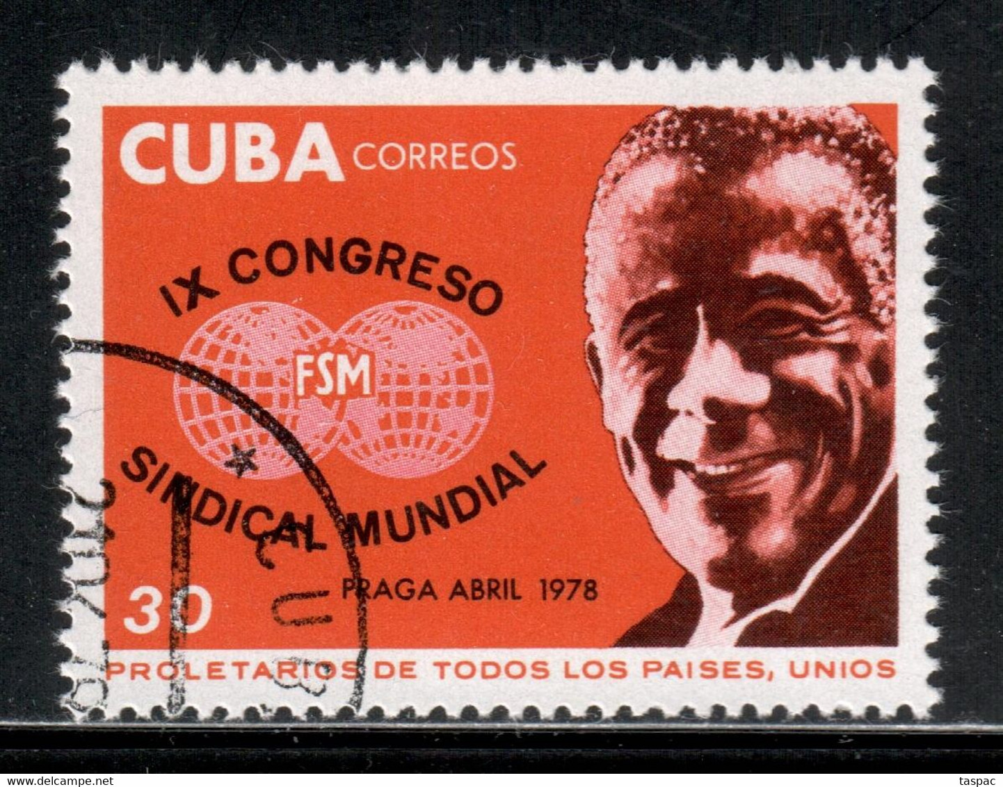 Cuba 1978 Mi# 2292 Used - 9th World Trade Unions Congress, Prague - Oblitérés