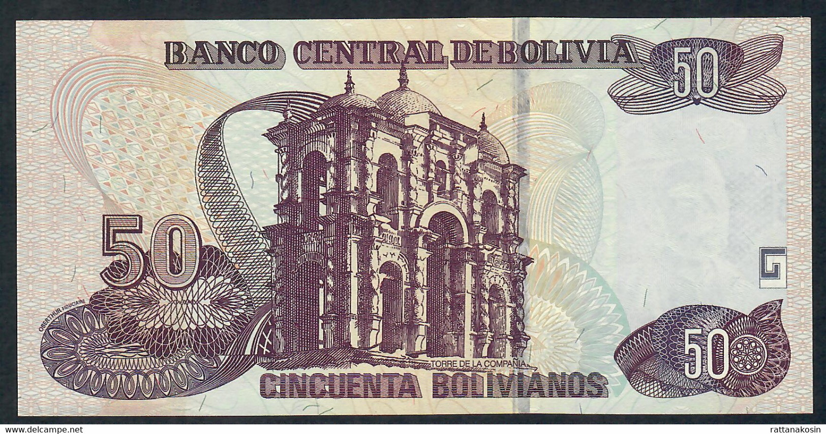 BOLIVIA P245d 50 BOLIVIANOS 1986 Issued 2015 Serie J Signature 92 UNC. - Bolivië