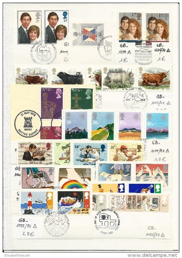 GB - PETITE COLLECTION SUR FRAGMENT  - OBLITERATIONS FDC - 2 SCANS - Colecciones Completas