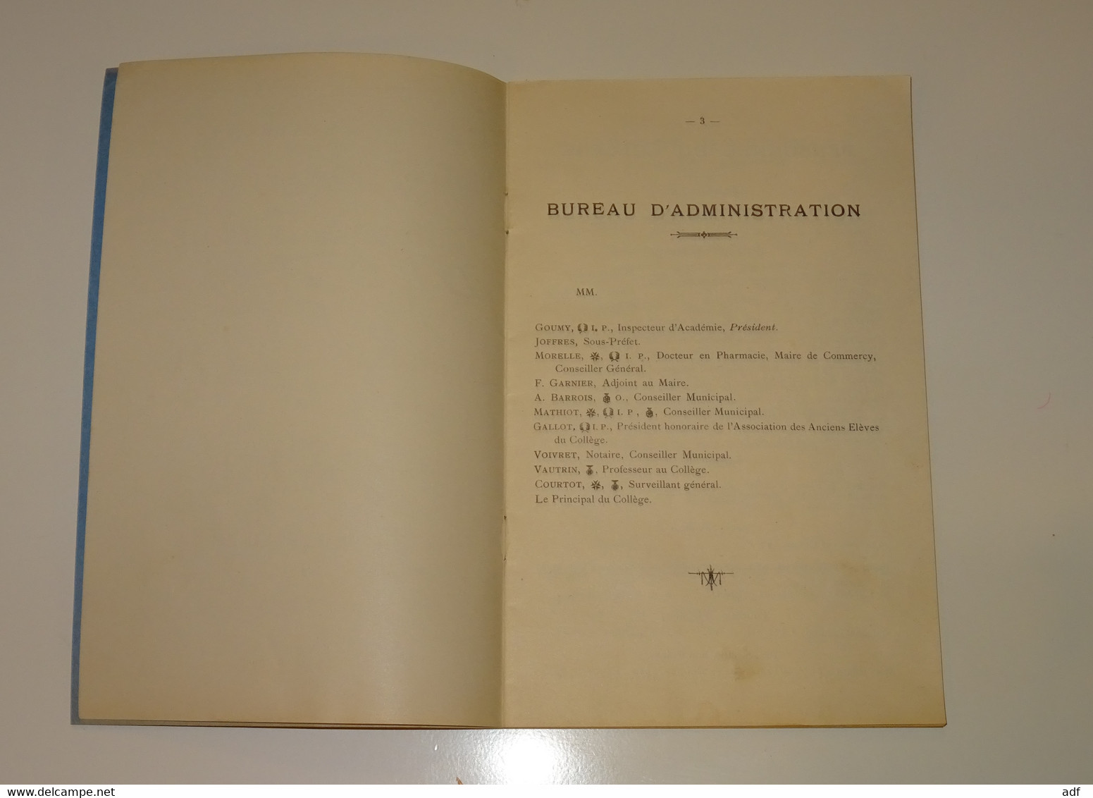 DISTRIBUTION SOLENNELLE DES PRIX, COLLEGE DE COMMERCY, PRESIDEE PAR M. JOFFRES, SOUS PREFET, UNIVERSITE DE FRANCE, 1926 - Diplômes & Bulletins Scolaires