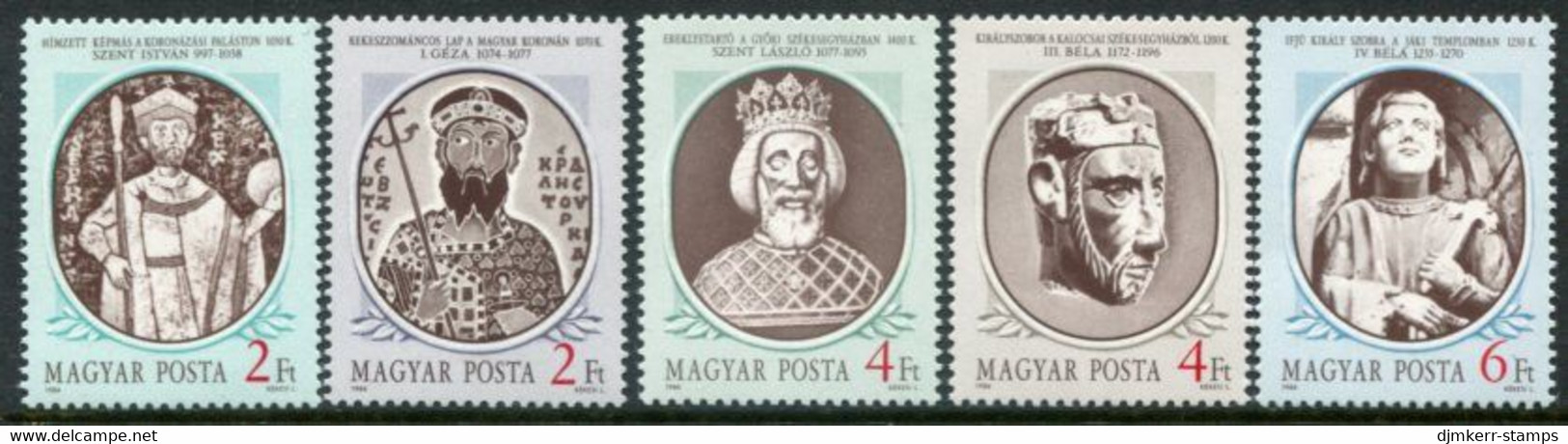 HUNGARY 1986 Kings Of Hungary I  MNH /**.  Michel 3866-70 - Ongebruikt