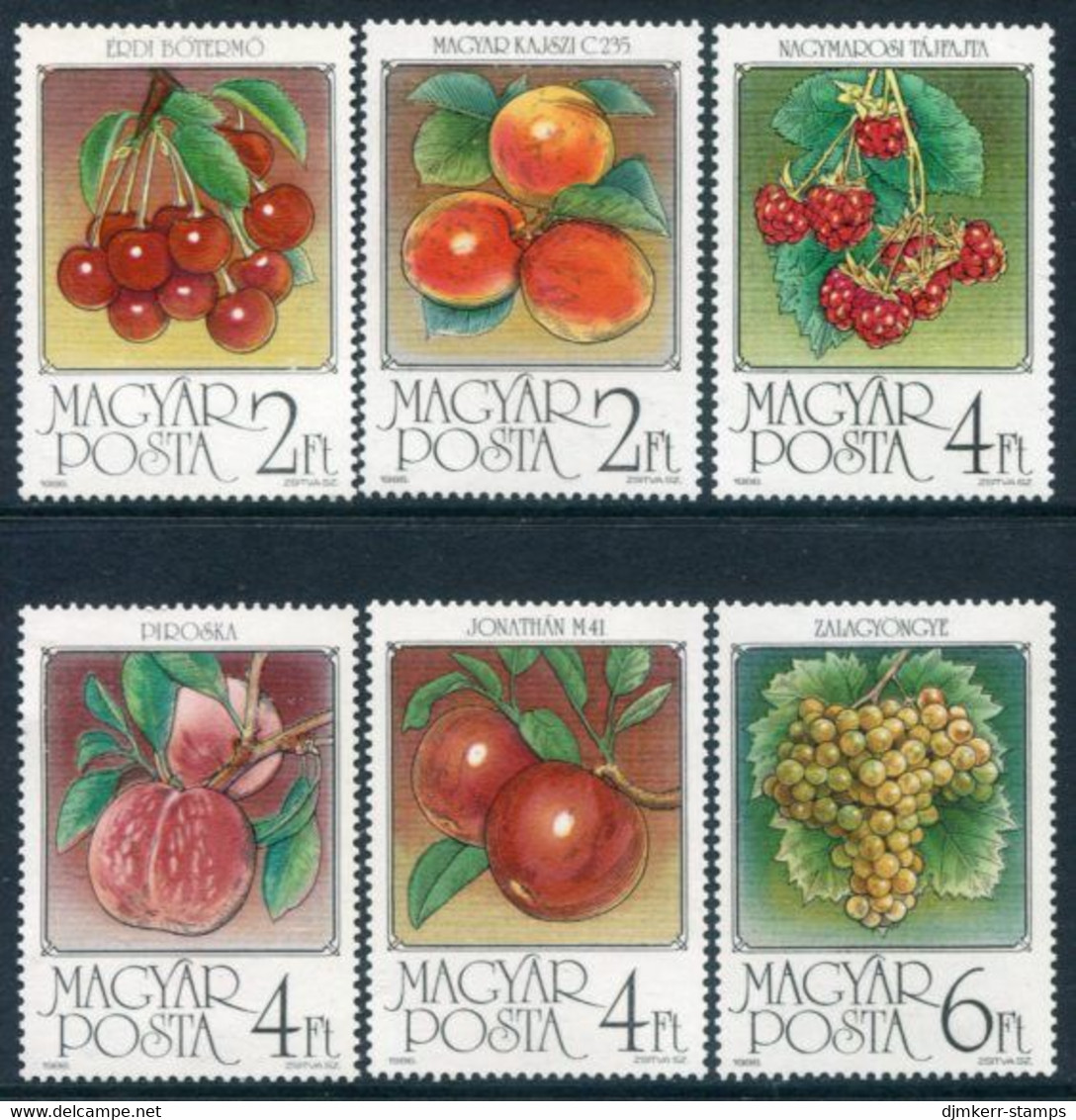HUNGARY 1986 Fruits MNH / **.  Michel 3848-53 - Unused Stamps