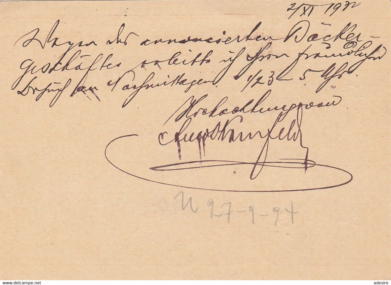 ÖSTERREICH NACHPORTO 1932 - 12 Gro Nachporto (Ank140) + 10 Gro Ganzsache Auf Postkarte "WEIHNACHTSGRÜSSE", Gelaufen ... - Abarten & Kuriositäten