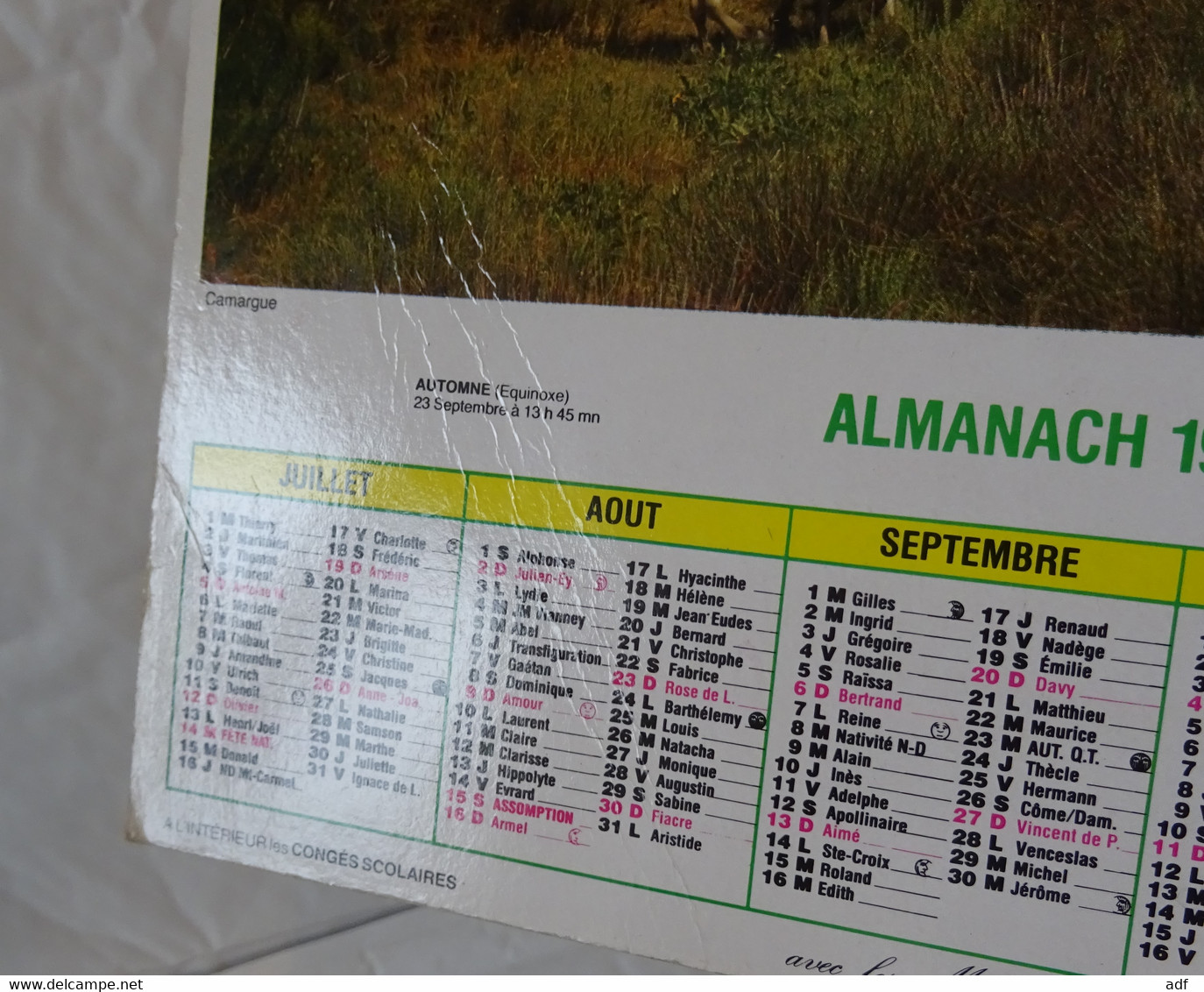 1987 CALENDRIER ( double ) ALMANACH DES PTT, EN PROVENCE, CAMARGUE, JEAN LAVIGNE, VAR 83