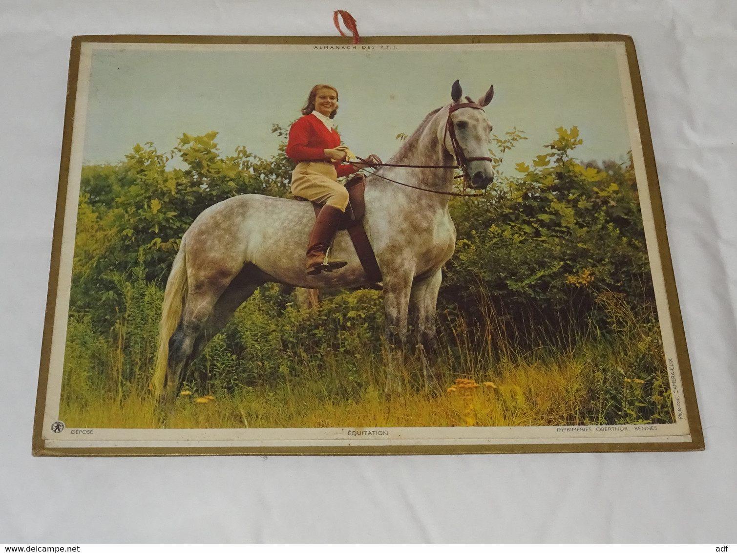 1968 ANNEE BISSEXTILE CALENDRIER ALMANACH DES PTT, EQUITATION, CAVALIERE, OBERTHUR, ARDENNES 08 - Grand Format : 1961-70