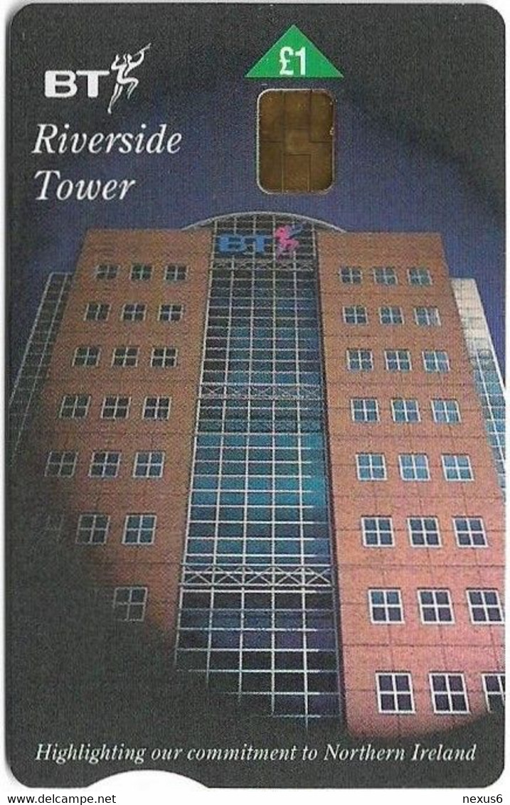 UK - BT (Chip) - PRO432 - BCI-070 - Northern Ireland - Riverside Tower, 1£, 4.500ex, Mint - BT Promotionnelles
