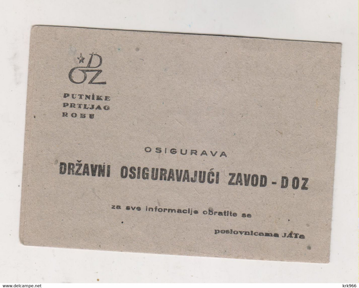 YUGOSLAVIA JUGOSLOVENSKI AERTRANSPORT 1953 OLD PLANE TICKET ZAGREB-BEOGRAD - Europe