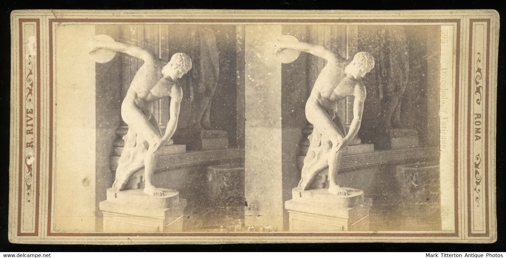 Stereoview - Discobolus / Statue - ITALY - Stereoscopes - Side-by-side Viewers