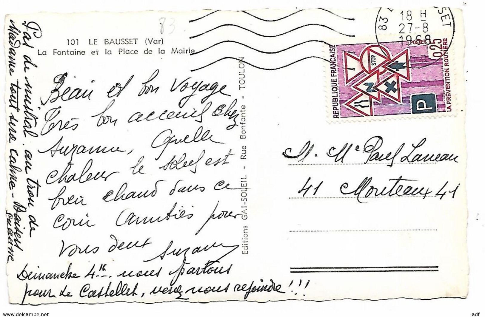 CPSM LE BAUSSET, LE BEAUSSET, AUTOS VOITURES ANCIENNES, PLACE DE LA MAIRIE, Format 9 Cm Sur 14 Cm Environ, VAR 83 - Le Beausset