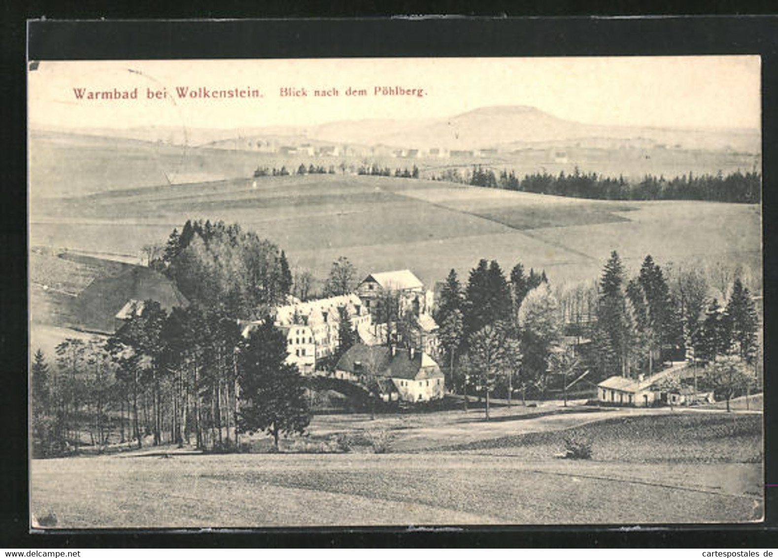 AK Warmbad Bei Wolkenstein, Ortspanorama Mit Blick Auf Den Pöhlberg - Wolkenstein