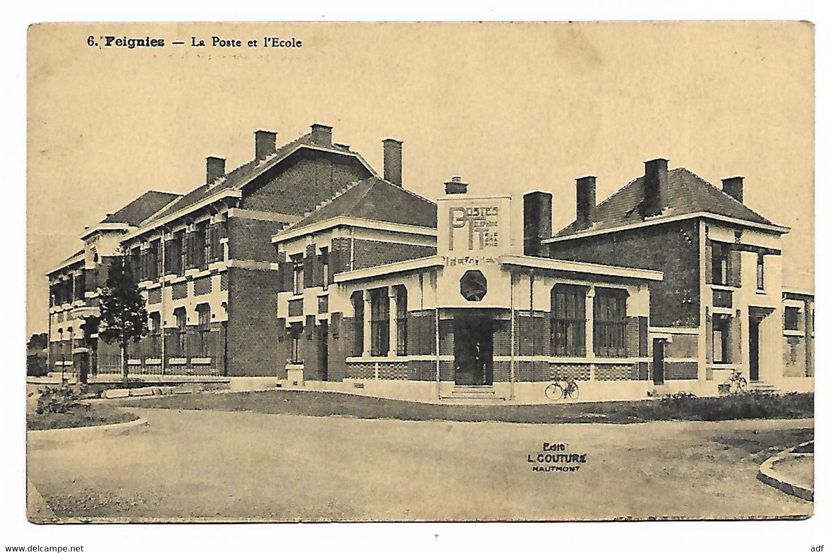 CPA FEIGNIES, LA POSTE ET L'ECOLE, PTT, NORD 59 - Feignies