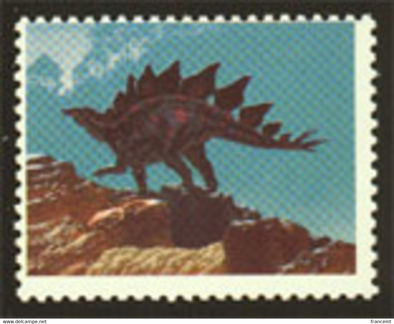 ETATS UNIS (1989a) Stégosaure. Scott No 2424. Superbe Variété: Sans La Couleur Noire. - Varietà, Errori & Curiosità