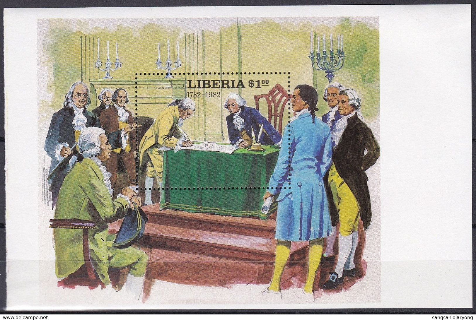 Liberia Sc932 American Revolution, George Washington Signing Of The Constitution, Proof 1, Epreuve - George Washington
