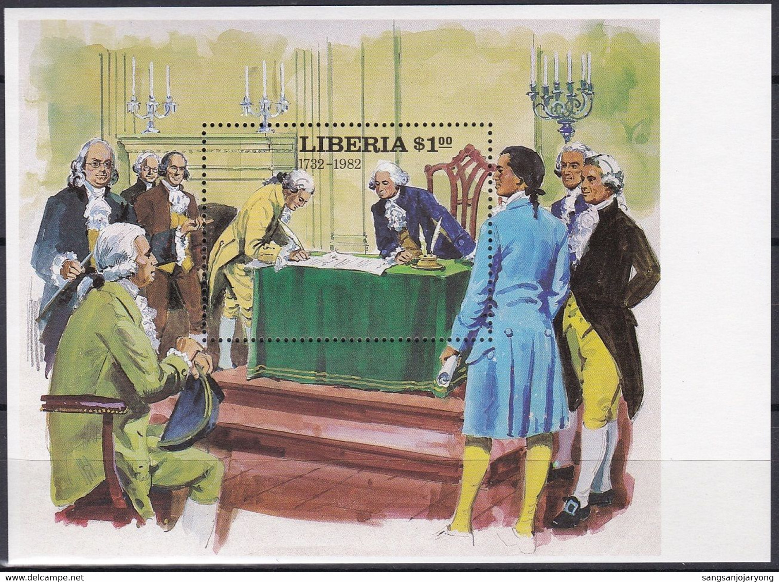 Liberia Sc932 American Revolution, George Washington Signing Of The Constitution, Proof 2, Epreuve - George Washington