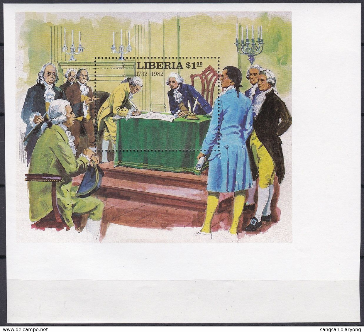 Liberia Sc932 American Revolution, George Washington Signing Of The Constitution, Proof 3, Epreuve - George Washington