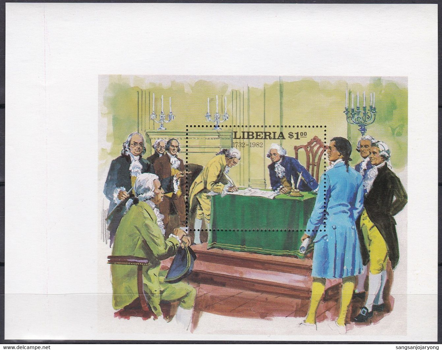 Liberia Sc932 American Revolution, George Washington Signing Of The Constitution, Proof 4, Epreuve - George Washington