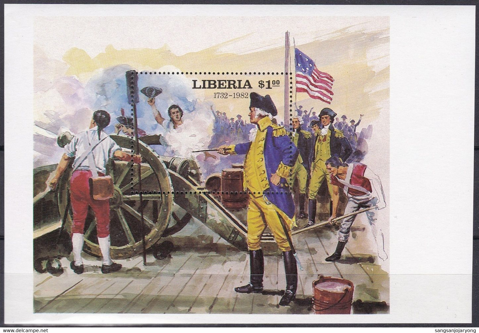 Liberia Sc943 American Revolution, George Washington, Battle Of Yorktown, Bataille, Proof 1, Epreuve - George Washington