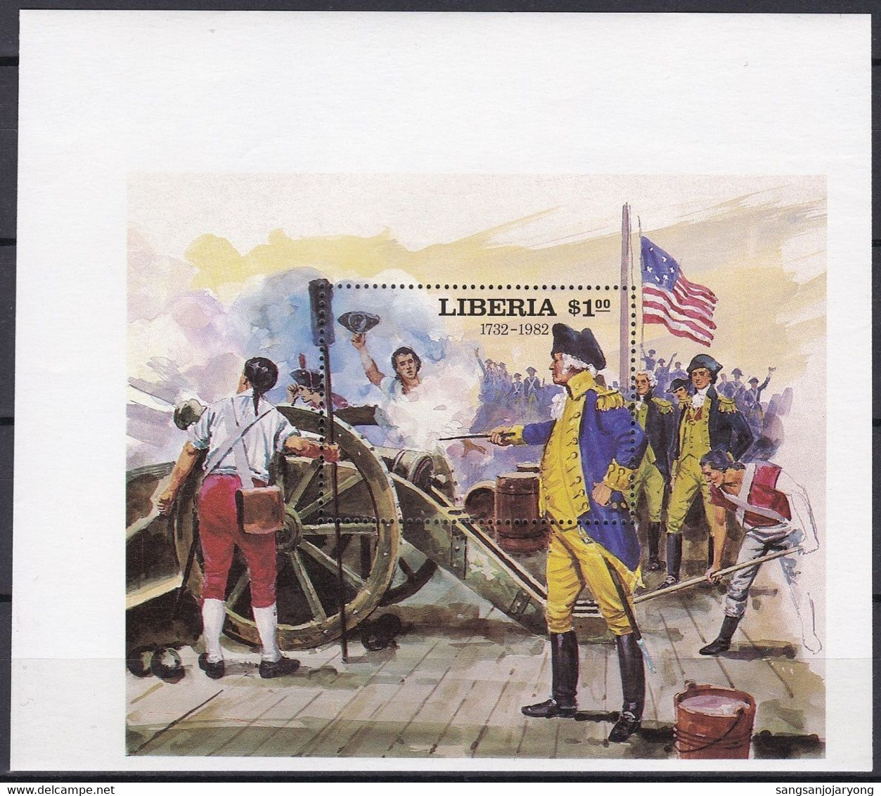 Liberia Sc943 American Revolution, George Washington, Battle Of Yorktown, Bataille, Proof 2, Epreuve - George Washington