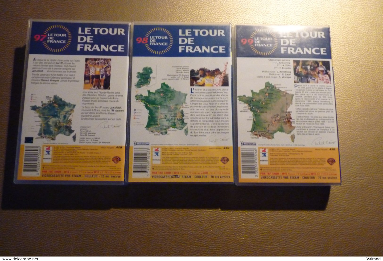 Cyclisme - Lot De 3 VHS Tour De France 1997, 1998, 1999. - Sports