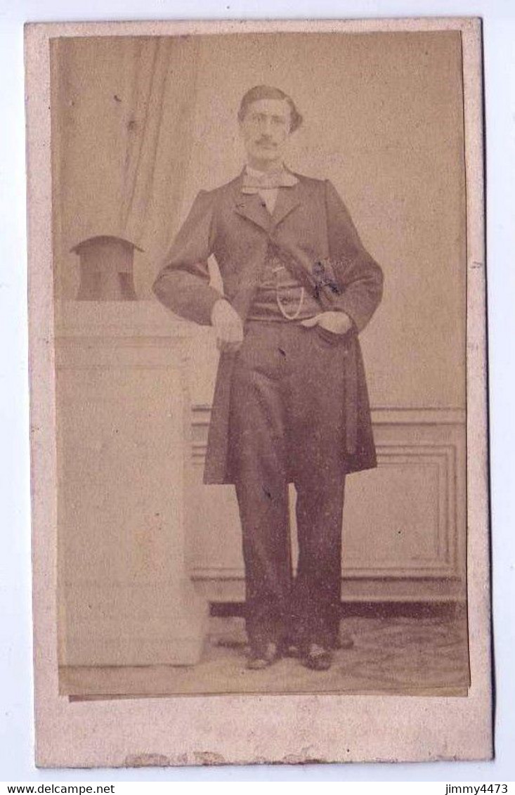 Portrait D'un Homme, à Identifier - CARTE CDV Tirage Aluminé 19ème - Taille 63 X 104 - Antiche (ante 1900)