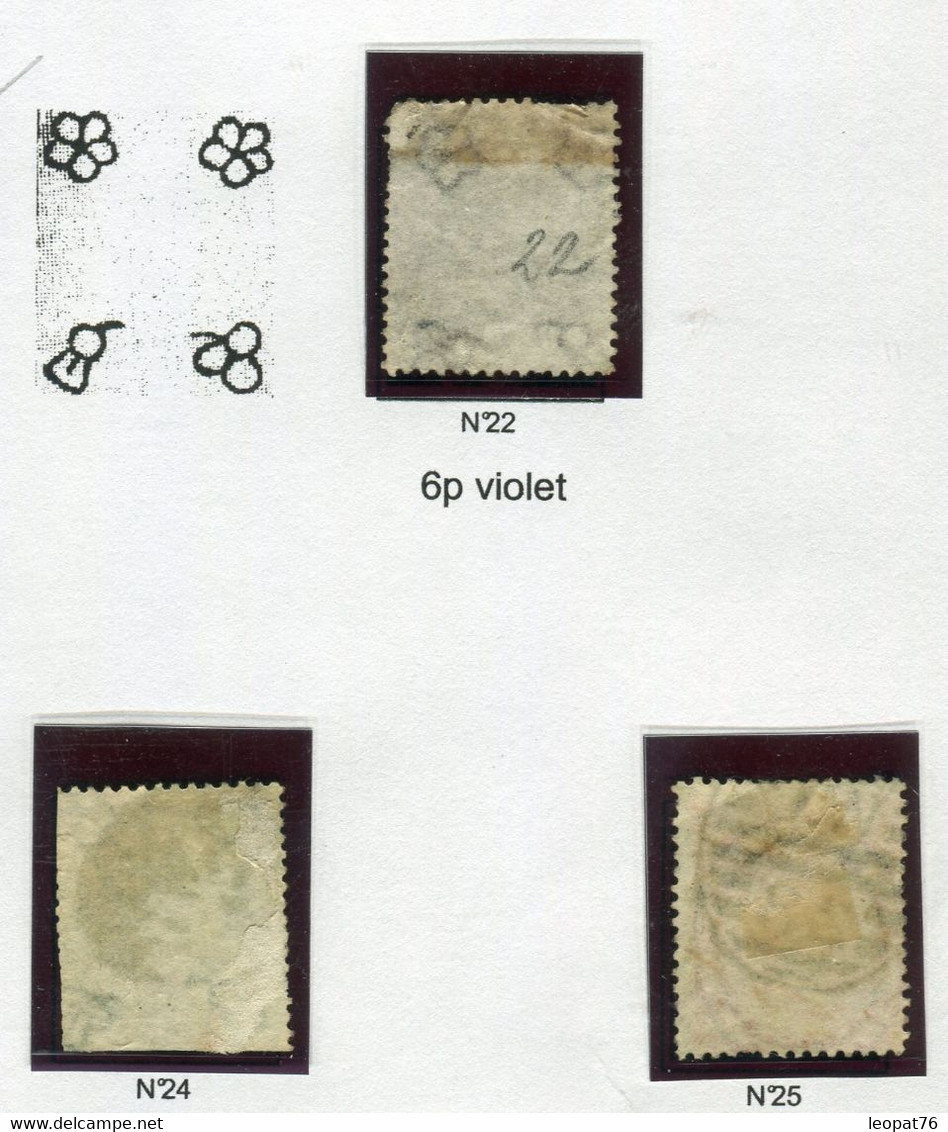 GB 24 - Lot Sur 1 Feuille N° 22, 24 Et 25 , états Divers - Cote 520€ - Gebraucht