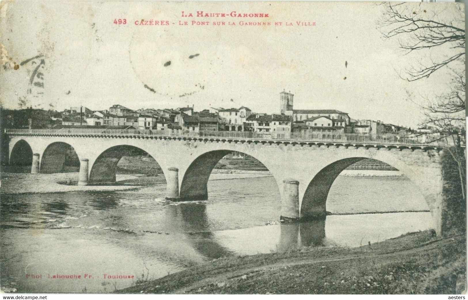 Cazëres 1932; Le Pont Sur La Garonne Et La Ville - Voyagé. (Labouche Frères - Toulouse) - Muret