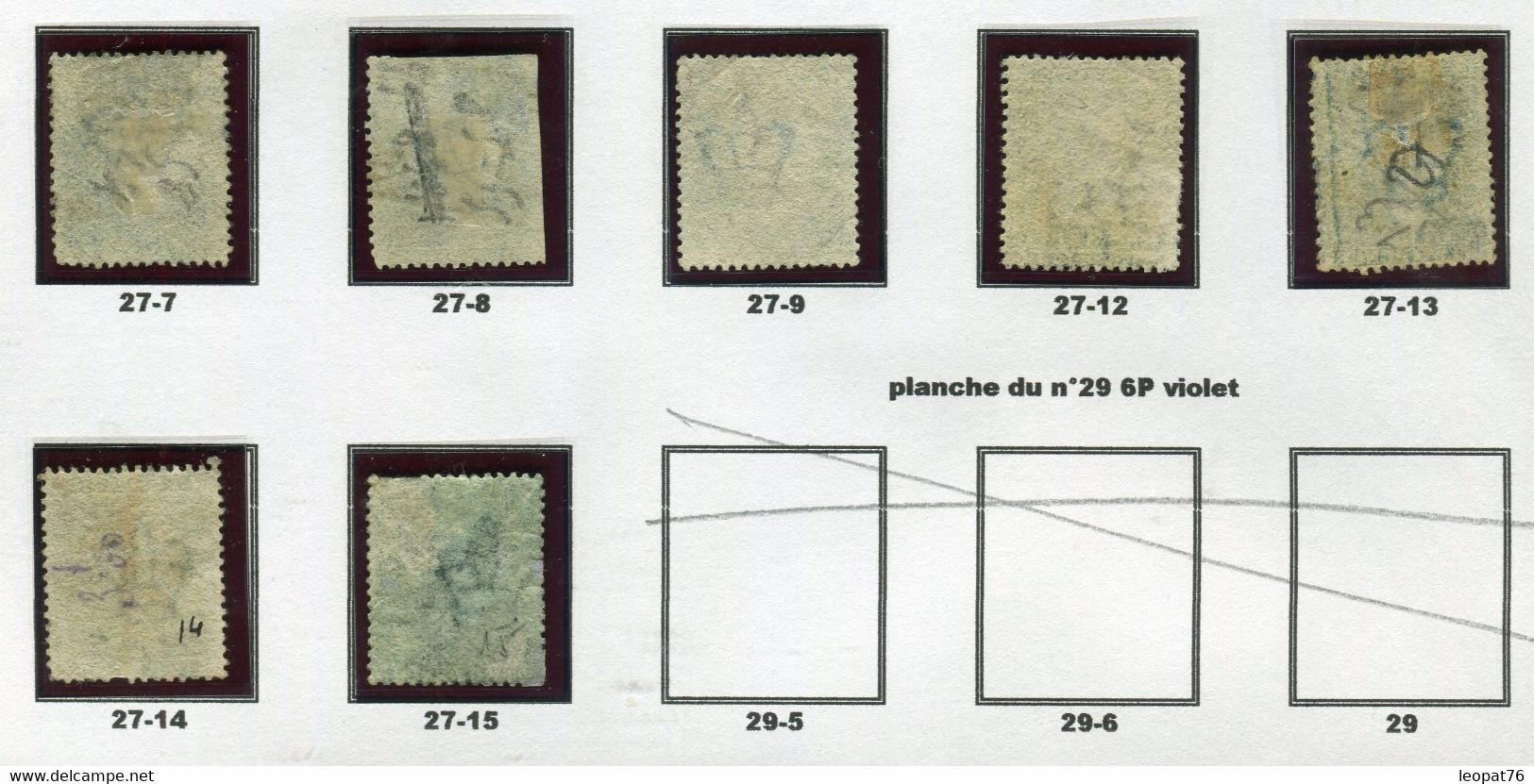 GB 15 - Lot sur 1 feuille N° 27 pour planchage , états divers cote 80€