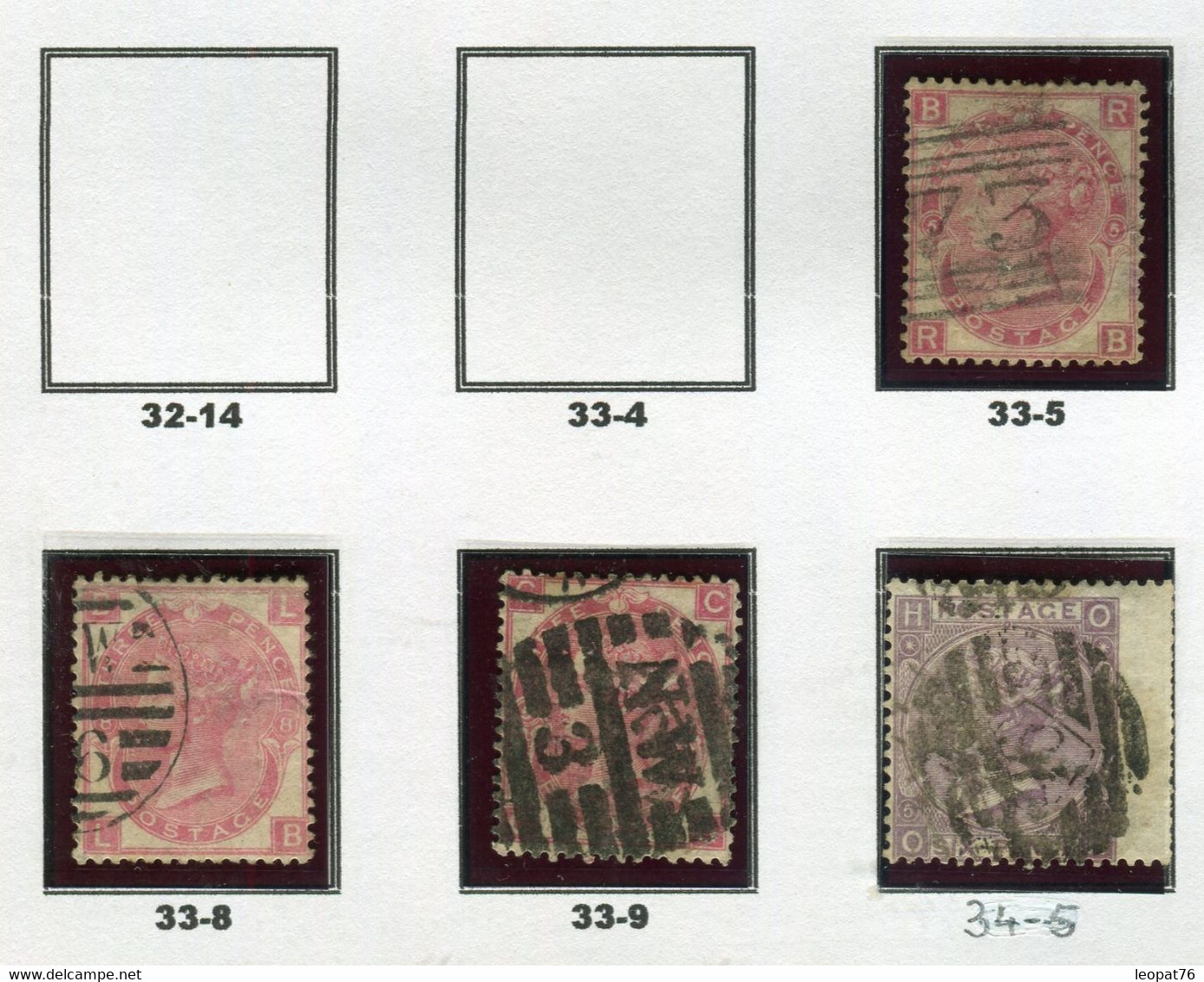 GB 14 - Lot Sur 1 Feuille N° 32/34 Pour Planchage , états Divers Cote + 1360€ - Used Stamps
