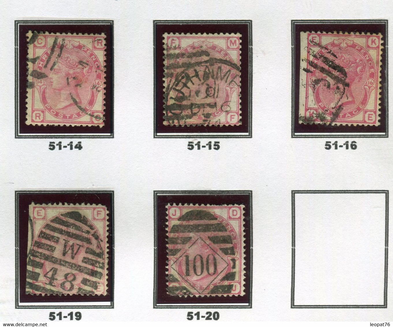 GB 12 - Lot Sur 1 Feuille Planchage Du N°49 Et 51 , états Divers Cote +730€ - Gebruikt