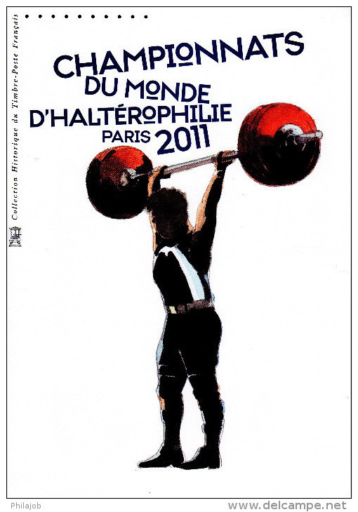 &#9989;  HALTEROPHILIE Sur Document Philatélique Officiel 1er Jour De 4 Pages De 2011 N°YT 4598 4599. Parf état. DPO - Gewichtheben