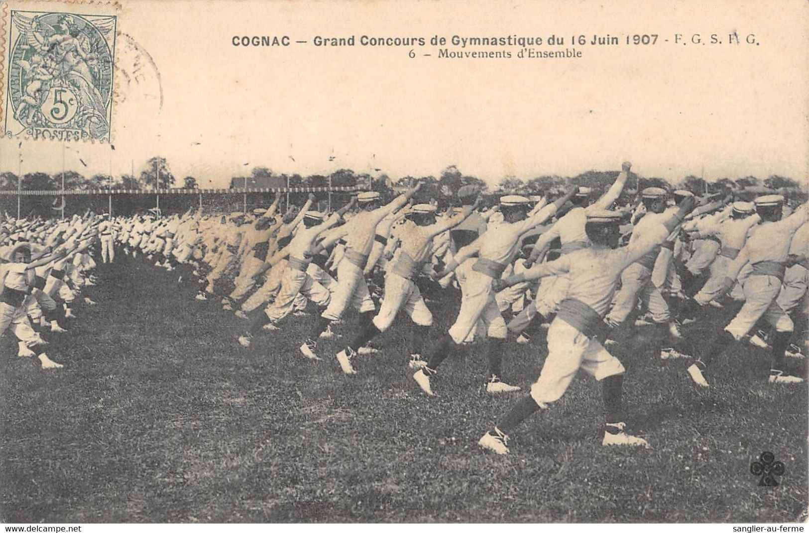 CPA 16 COGNAC GRAND CONCOURS DE GYMNASTIQUE 1907 MOUVEMENTS D'ENSEMBLE - Cognac
