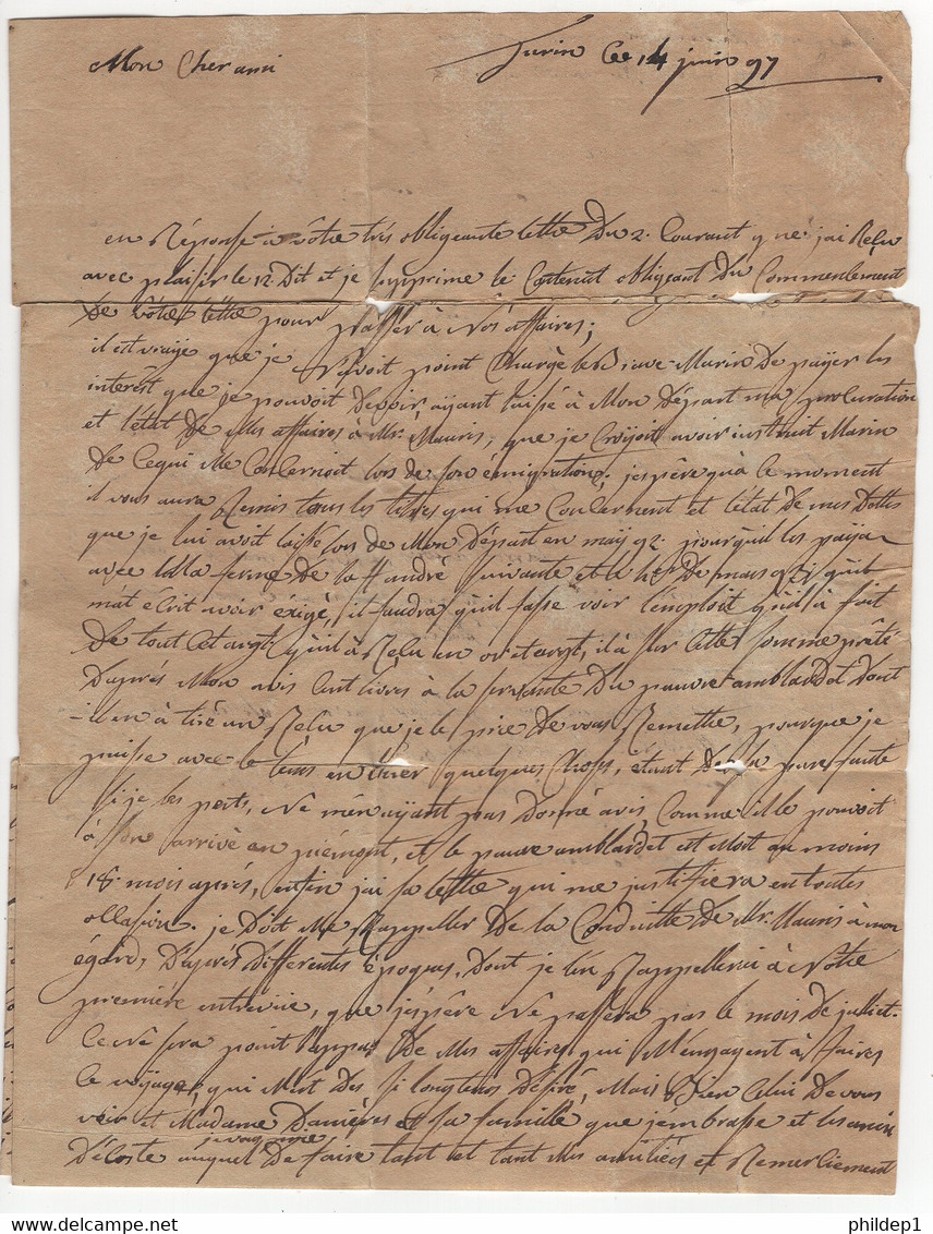 1 Précurseur "ARMEE DES ALPES 4 Ième Division". Regardez Les Scans Tout Est Indiqué. (lettre Complète Mais Abîmée) - 1701-1800: Precursori XVIII