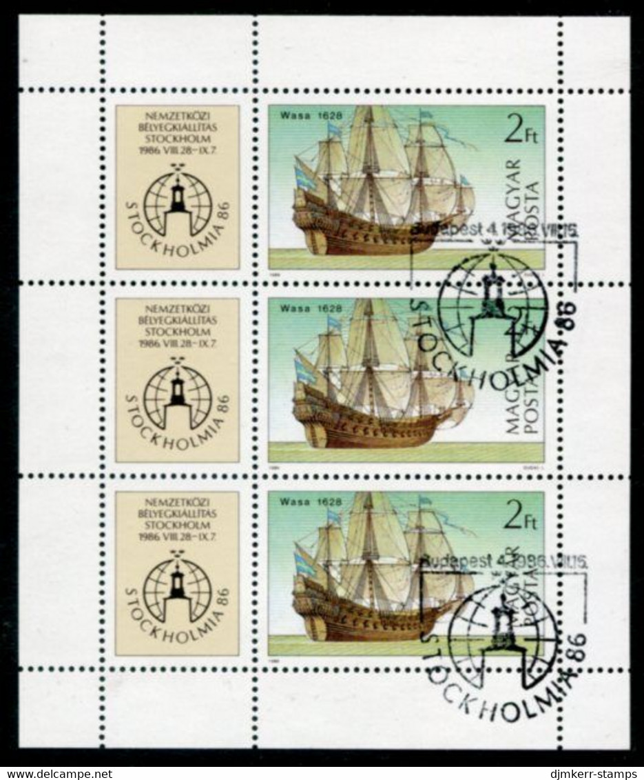 HUNGARY 1986 STOCKHOLMIA '86 Stamp Exhibition Sheetlet Used.  Michel 3834A Kb - Usado