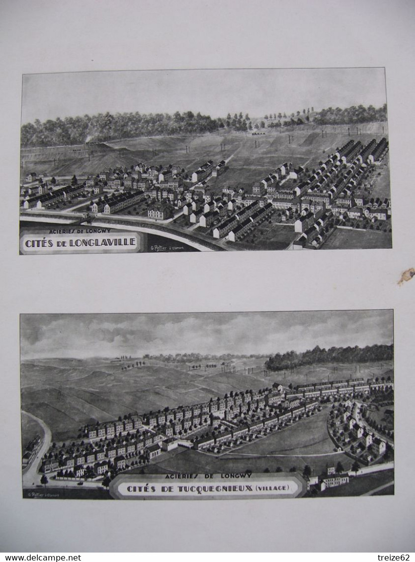 ACIERIES De LONGWY Lot 4 Illustrations Cités Gouraincourt Longlaville Tucquegnieux Usines Mont Saint Martin 1930 - Unclassified