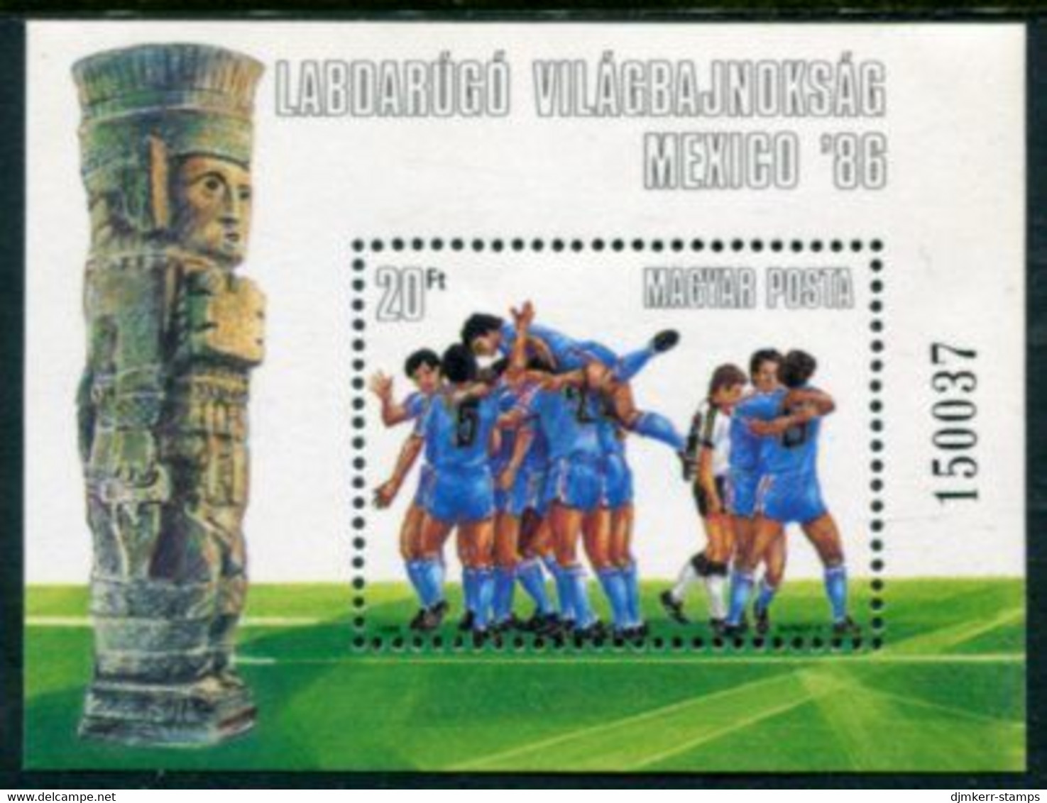 HUNGARY 1986 Football World Cup Block MNH / **.  Michel Block 183 - Ungebraucht