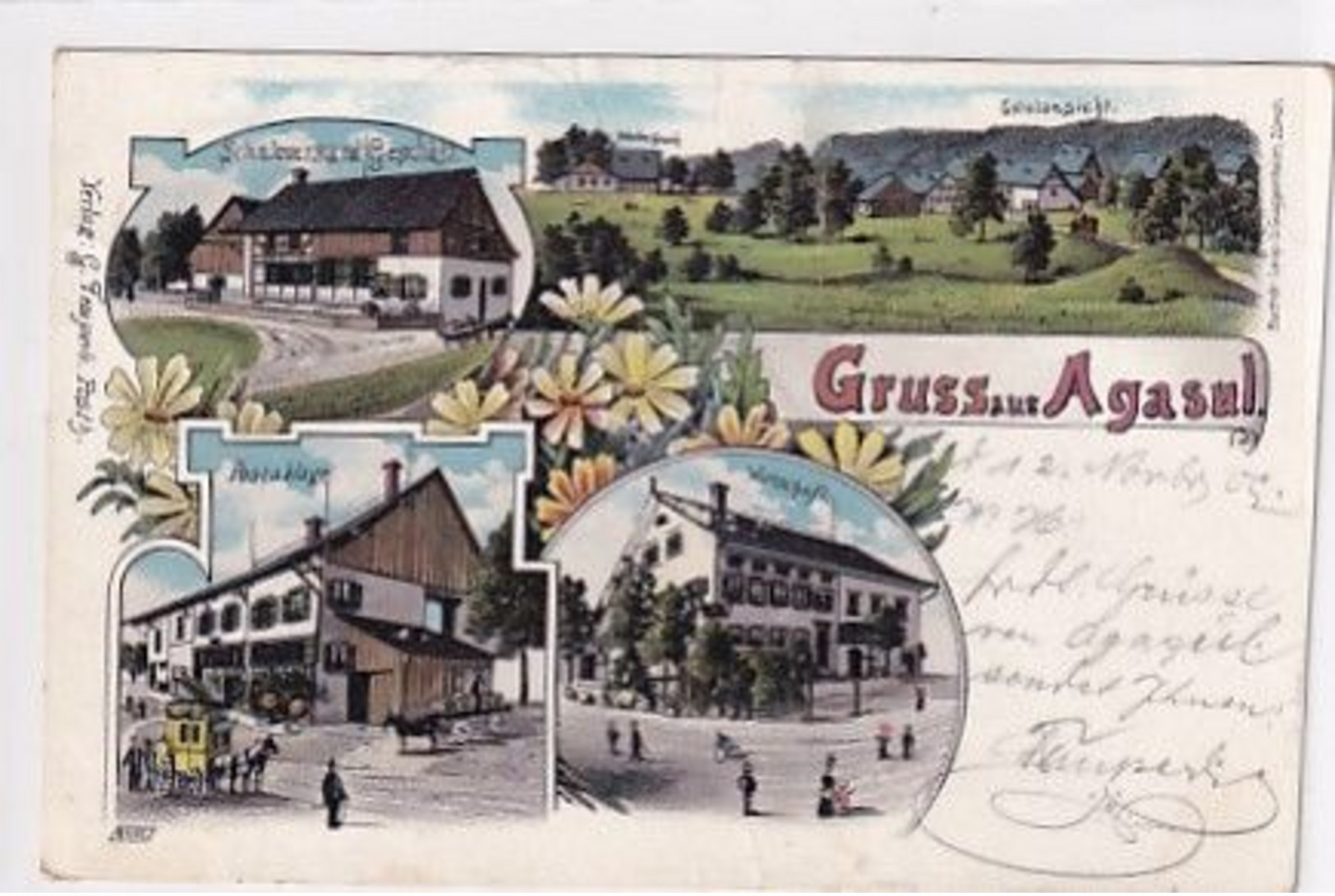 Gruss Aus Agasul - Postablage - Schuhversandgeschäft - Wirtschaft - Litho - 1905         (P-322-01213) - Autres & Non Classés