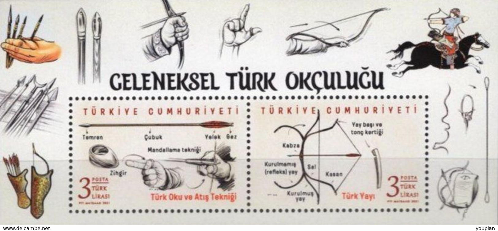 Turkey 2021, Traditional Turkish Archery, MNH S/S - Nuevos