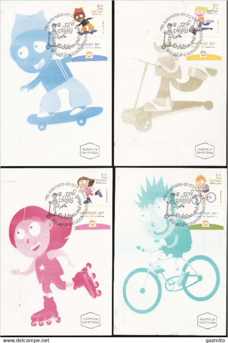 Israel 2003, Children's Games, Bike, Skateboard, Skating, 4Maximum - Cartes-maximum