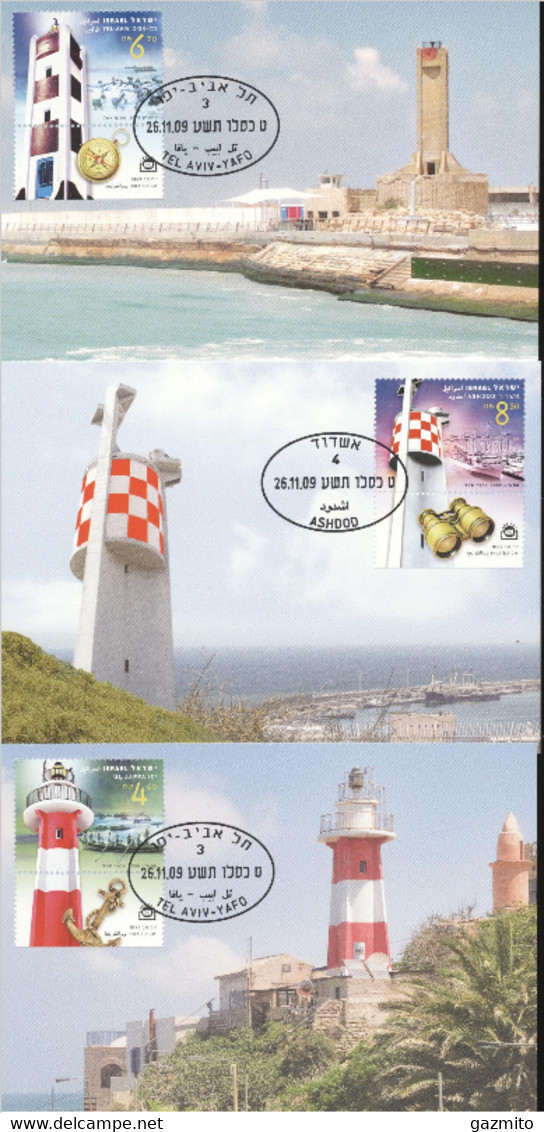 Israel 2009, Lighthouses, 3Maximum - Tarjetas – Máxima