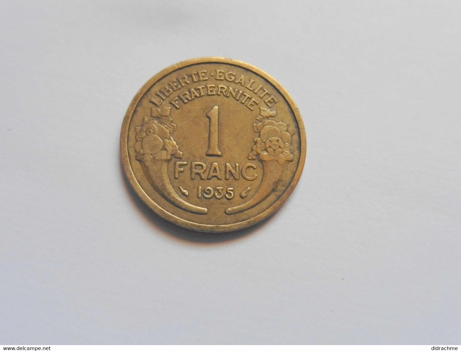 1 Franc 1935 Bronze  Paypal Possible - H. 1 Franc