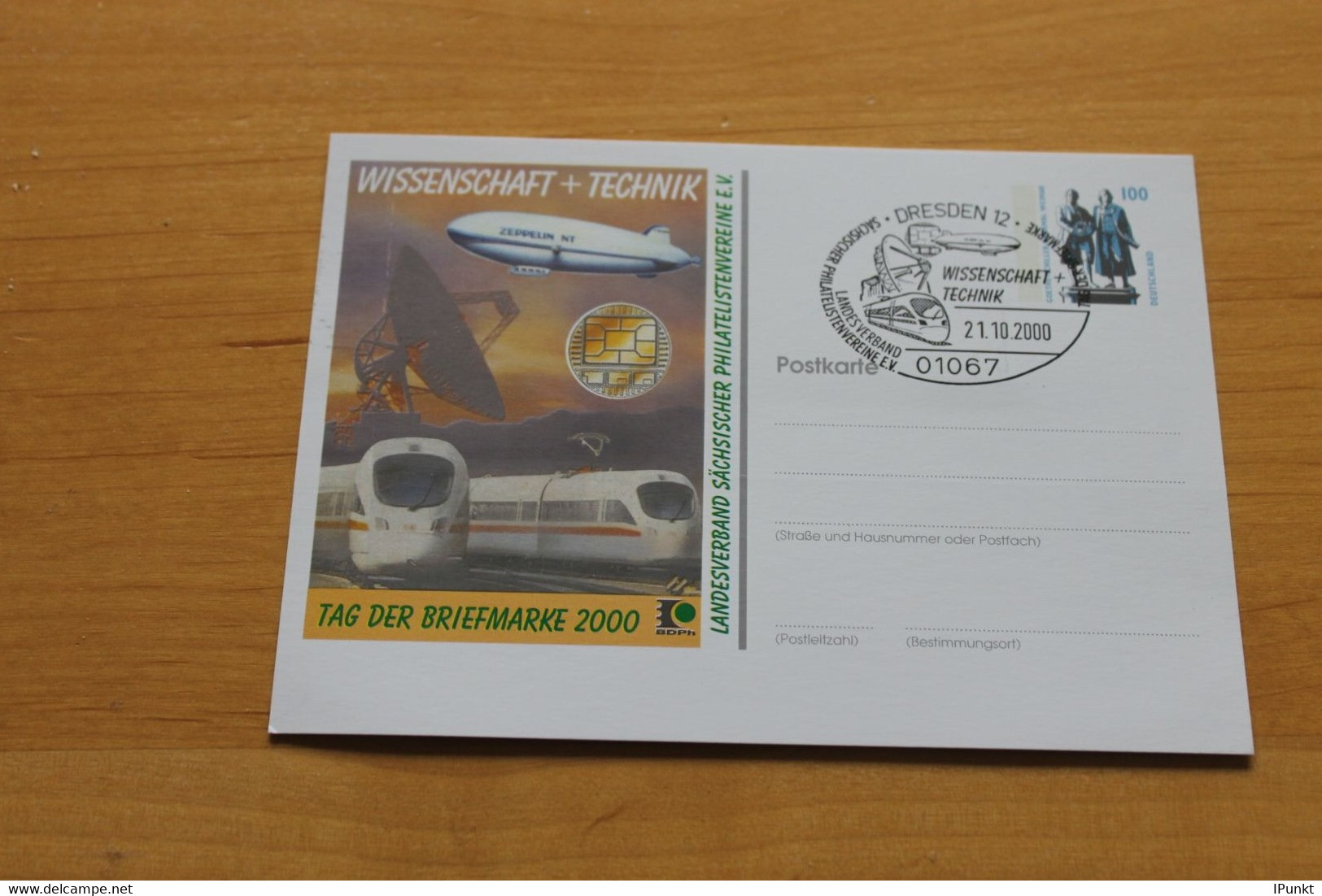 Deutschland; Zeppelin NT; Tag Der Briefmarke 2000 Dresden - Privé Postkaarten - Gebruikt