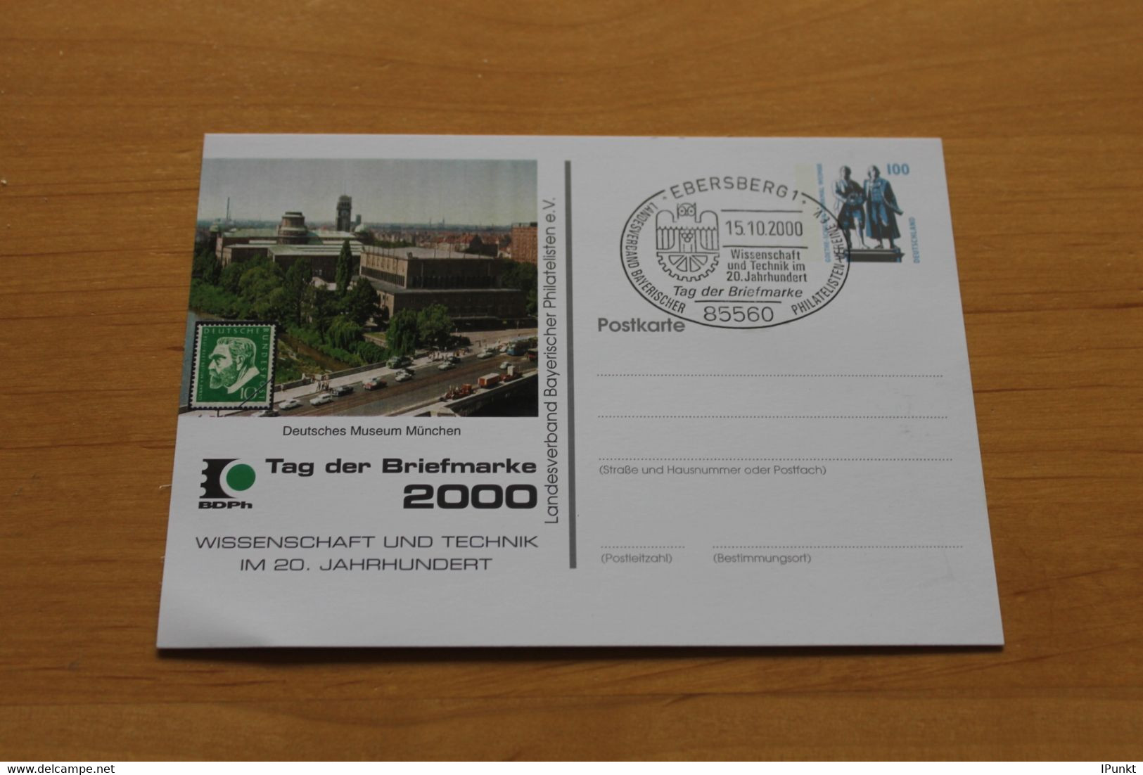 Deutschland; Tag Der Briefmarke 2000 Ebersberg - Cartes Postales Privées - Oblitérées