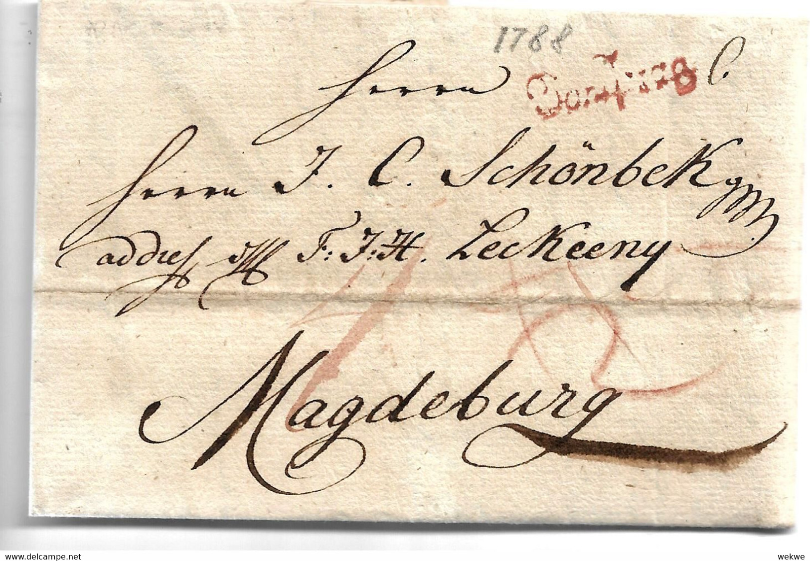 A-V104 / ÖSTERREICH - PRAG 1788 - Nach Magdeburg - ...-1850 Prephilately