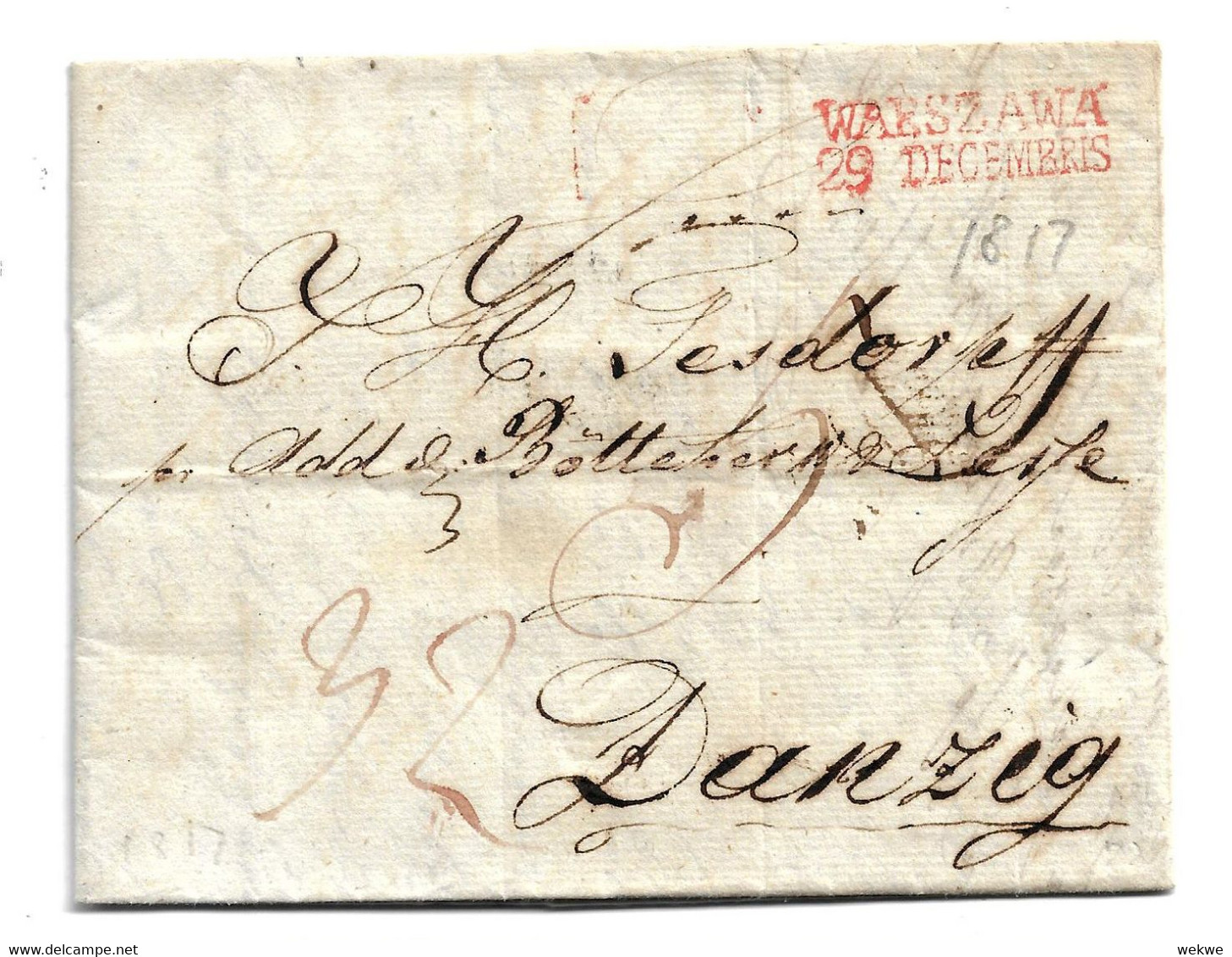 Pol004 / POLEN - WARSCHAU 1817 Nach Danzig - ...-1860 Prephilately